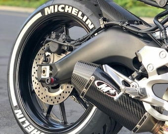 Motorcycle Tire Lettering Stickers Michelin Stripe Sticker 0.75" inch 8 x Permanent Letters