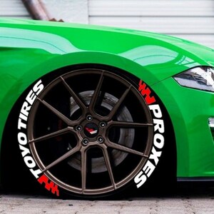 Tire Lettering Stickers Red Flap Toyo Tires Proxes Sticker 1.25&quot; inch 8 x Permanent Letters