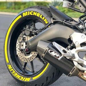 Adesivos de letras para pneus de motocicleta Adesivo Michelin 0,75" polegadas 8 x letras permanentes