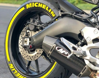 Motorcycle Tire Lettering Stickers Michelin Sticker 0.75" inch 8 x Permanent Letters