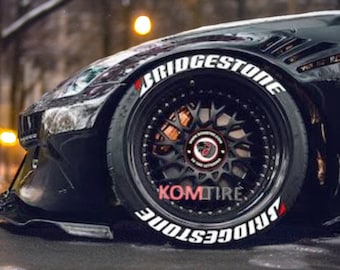 Tire Lettering Stickers Bridgestone Sticker 1.25" inch 8 x Permanent Letters