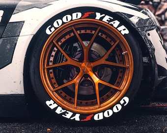 Tire Lettering Stickers Goodyear Sticker 1 25" inch 8 x Permanent Letters