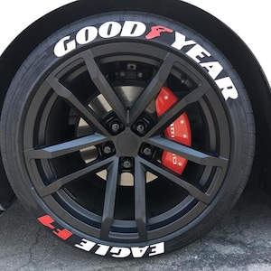Adesivos de letras para pneus Goodyear Eagle F1 Adesivo 1 25" polegadas 8 x letras permanentes
