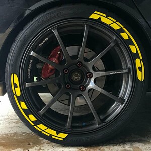 Adesivo de pneu Nitto Rubber Permanente Decalque de pneu Etiqueta Roda Esportes 15"-24" 1,25" Adesivos 8 peças Kits