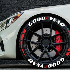 Adesivos de letras para pneus, listras, adesivo Goodyear, 1,25" polegadas, 8 letras permanentes