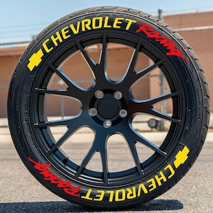 Adesivos de letras para pneus Chevrolet Racing Sticker 1,25" polegadas 8 x letras permanentes