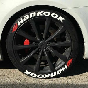 Adesivos de letras para pneus Hankook Sticker 1 25" polegadas 8 x letras permanentes