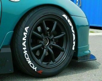 Tire Lettering Stickers Yokohama Advan Sticker 1.25" inch 8 x Permanent Letters