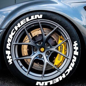 Adesivos de letras para pneus, bandeira Michelin, 1,25" polegadas, 8 letras permanentes