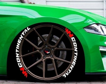 Tire Lettering Stickers Red Flap Continental Sticker 1.25" inch 8 x Permanent Letters