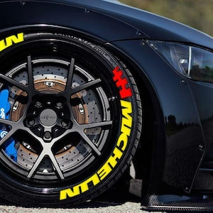 Adesivos de letras para pneus, bandeira Michelin, 1,25" polegadas, 8 letras permanentes