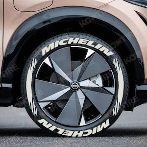 Adesivos de letras para pneus, listras Michelin, 1,25" polegadas, 8 letras permanentes