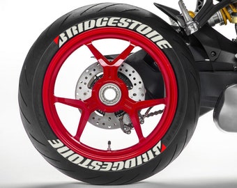 Motorcycle Tire Lettering Stickers Briddgestone Flag Sticker 0.75" inch 8 x Permanent Letters
