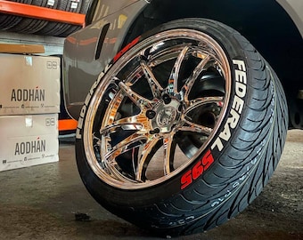 Tire Lettering Stickers Federal 595 Sticker 1.25" inch 8 x Permanent Letters