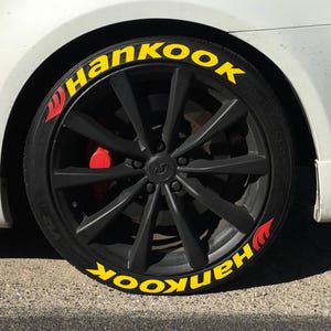 Adesivos de letras para pneus Hankook Sticker 1 25" polegadas 8 x letras permanentes