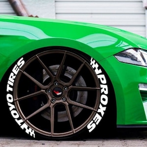 Tire Lettering Stickers White Flap Toyo Tires Proxes Sticker 1.25&quot; inch 8 x Permanent Letters