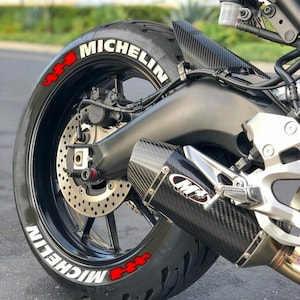 Adesivos de letras para pneus de motocicleta, adesivo de bandeira Michelin de 0,75" polegadas, 8 x letras permanentes