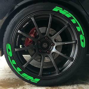 Adesivo de pneu Nitto Rubber Permanente Decalque de pneu Etiqueta Roda Esportes 15"-24" 1,25" Adesivos 8 peças Kits