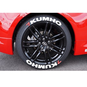 Adesivos com letras de pneus Adesivo Kumho 1,25 "polegadas 8 x letras permanentes