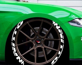 Tire Lettering Stickers White Flap Nitto Sticker 1.25" inch 8 x Permanent Letters