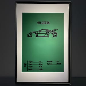 3D Printed Porsche 911 GT3 RS | Car Art  | Car Enthusiast Wall Art | Car Wall Art | Car Guy Gift | Car Accessories For Men |Car Gift For Him