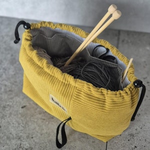 Bolsa para projeto de tricô macia e aconchegante SUN tamanho M