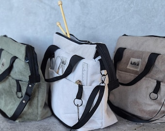 L size Knitting project bags with zipper