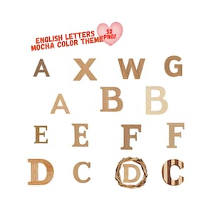 Wood Texture Alphabet PNG, Earth Tone Clipart, Rustic Font Digital Download, Wooden Letters Sublimation, Typography Design, AI Generate