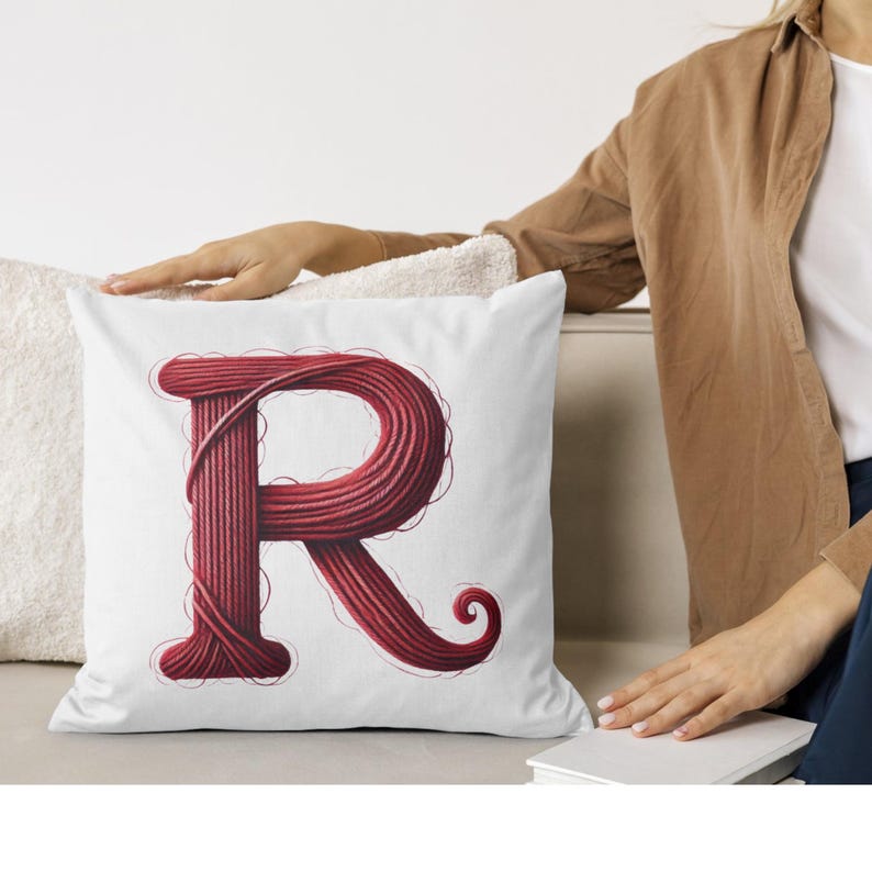 Yarn Letter R Yarn Alphabet Letters PNG Bundle: Knitted Red Clipart (commercial Use ...