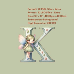 Enchanted Fairy Alphabet Clipart Set: Magical English Letters (PNG ...