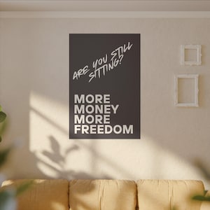 More Money More Freedom Print – Wealth Mindset Wall Art - Motivational Quote Poster - Minimalist Digital Download