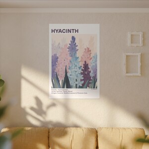 Hyacinth Wall Art – Minimalist Botanical Poster - Soft Floral Print in Multiple Sizes - Modern Home Decor
