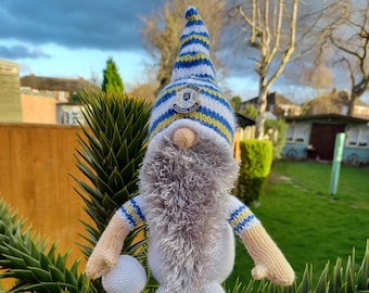 Football mascot gnome- Leeds utd colours (Badge NOT included)