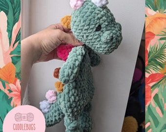 Handmade Crochet Dash the Dinosaur Knotted Lovey