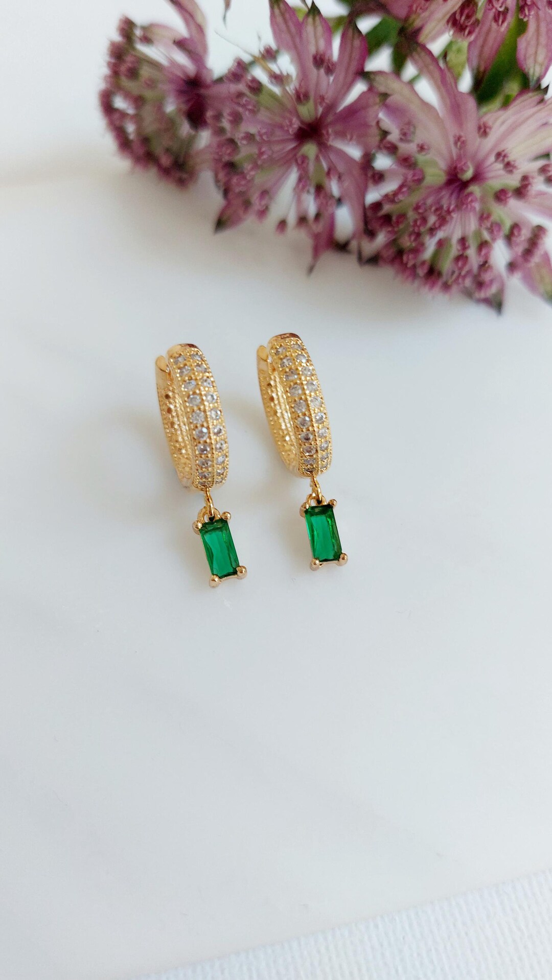 Wee Porte Bonheur Hoops Emerald