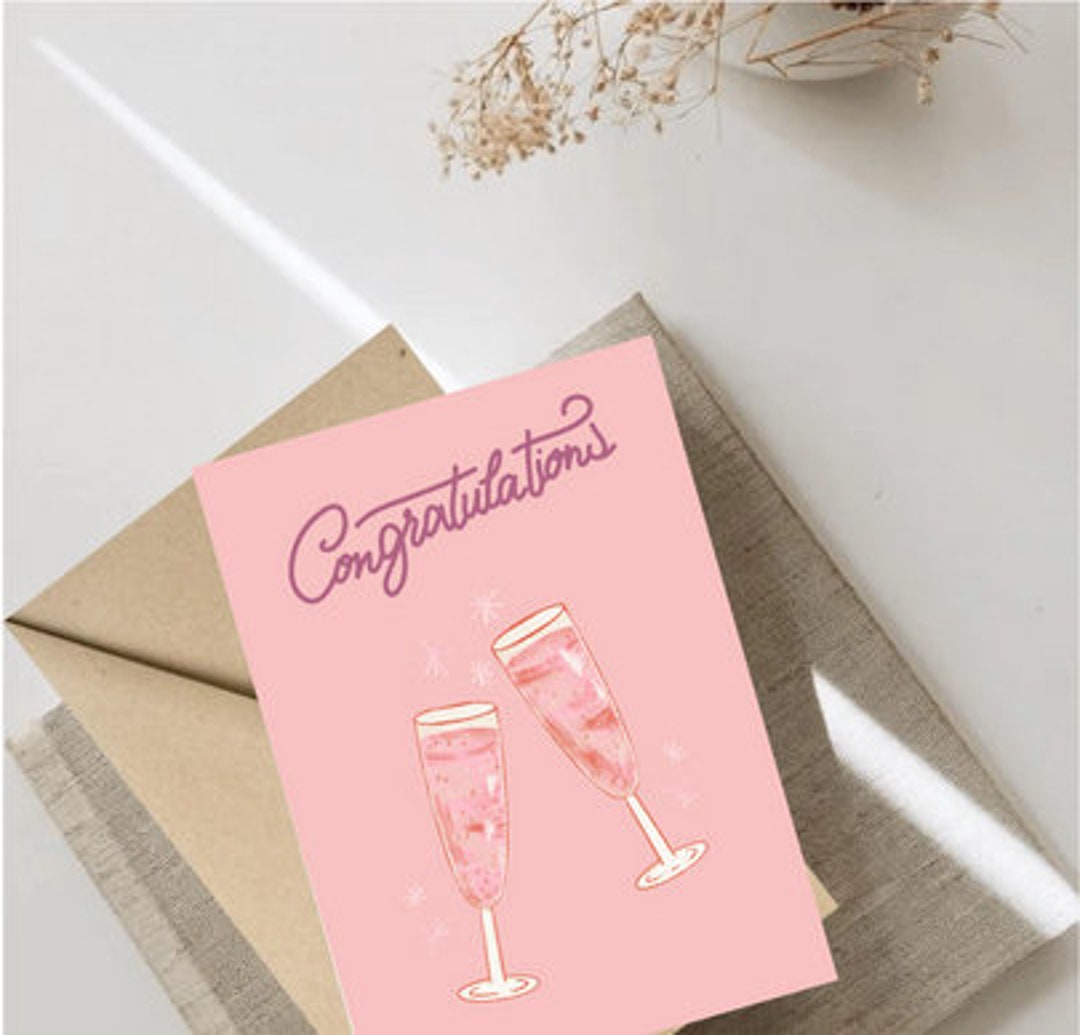 Congratulations Card, Ready to Print, Love, Drink, Printable Cards 5'x7 ...