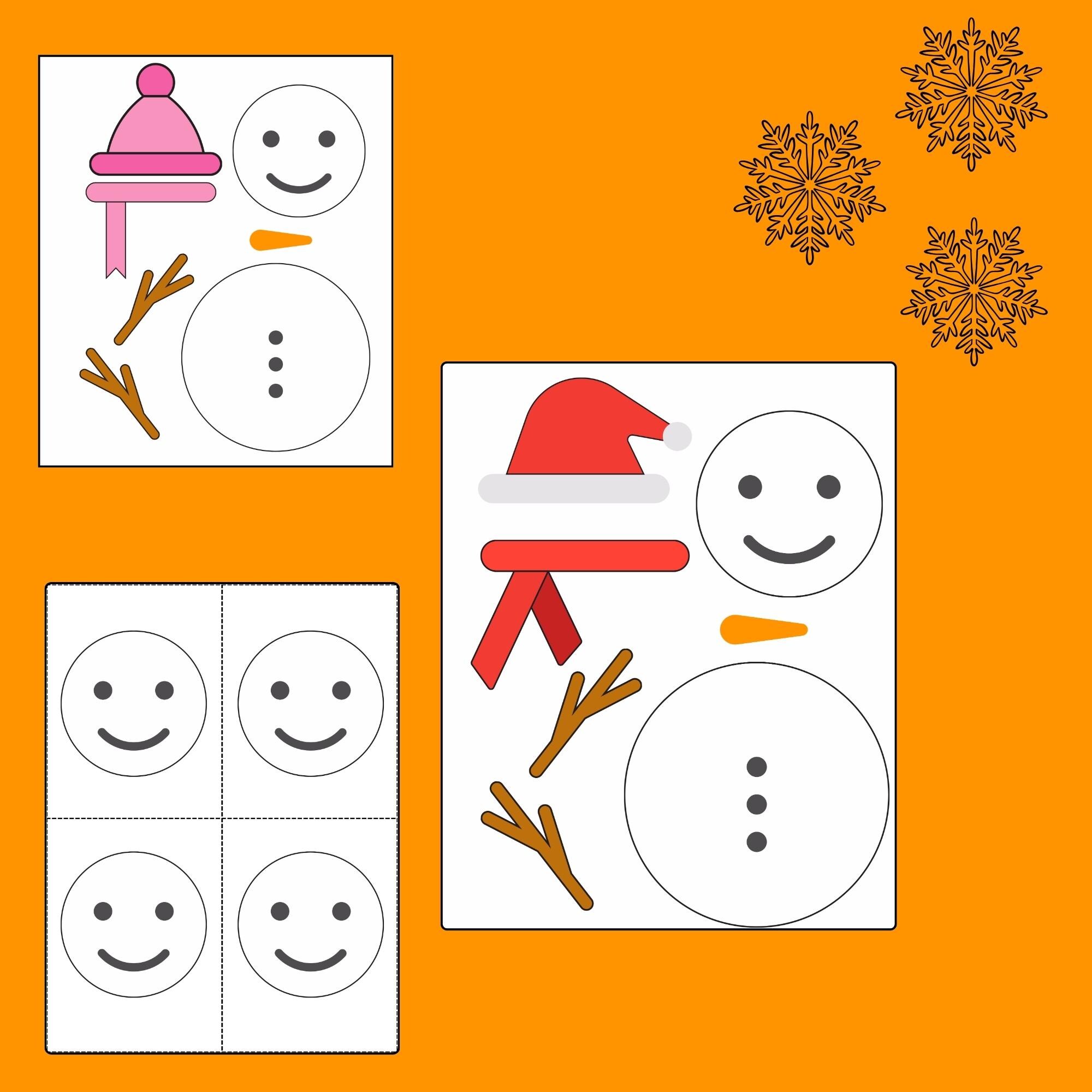 Snowman Craft Printable – Cut and Paste Winter Craft for Kids – PDF ...