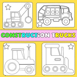 Construction Trucks Coloring Book: 41 Pages, Kids&#39; Activity (PDF Download)