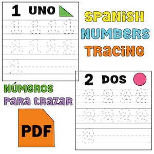 Werkblad Spaanse cijfers overtrekken pdf | Leer de cijfers 1-1000 schrijven | Afdrukbare educatieve download voor kinderen en studenten