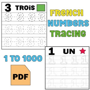 French Numbers Tracing Worksheet: Learn to Write 1-1000 (PDF Download)