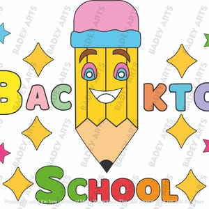 Back to School Vector Bundle Digital Download, PNG, Jpeg, AI eps File, Set, Classroom Teacher Graphics, Printable Designs, Happy Pencil
