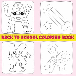Back to School Coloring Book: 39 Fun School Designs (PDF Printable)