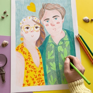 Un portrait aux crayons de couleur à offrir le cadeau parfait pour la fête des mères image 1