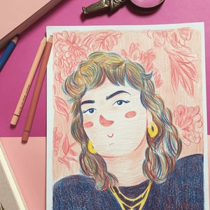 Un portrait aux crayons de couleur à offrir le cadeau parfait pour la fête des mères image 2