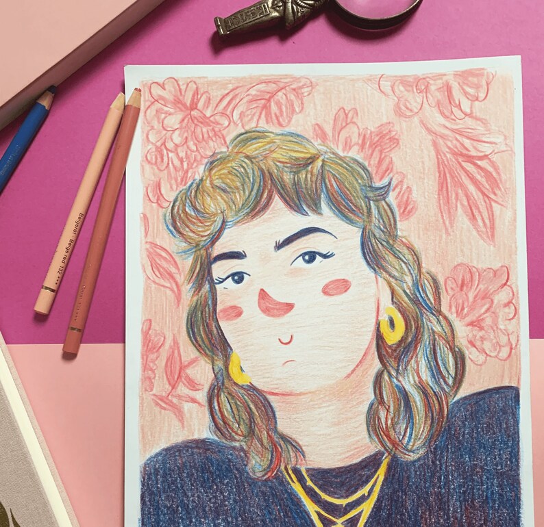 Un portrait aux crayons de couleur à offrir le cadeau parfait pour la fête des mères image 2