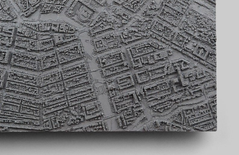 Horloge murale plan de la ville en béton Décoration urbaine moderne Noir/gris/blanc image 4