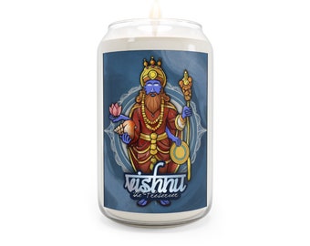 Large Scented Candle // w. Vishnu, the Hindu God of Preservation