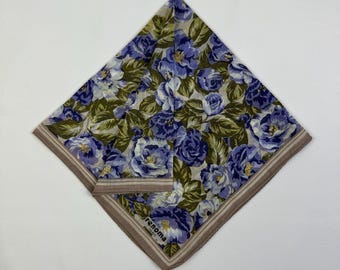 Vintage Renoma Paris Handkerchief: Purple Floral Neckerchief Bag Accessory
