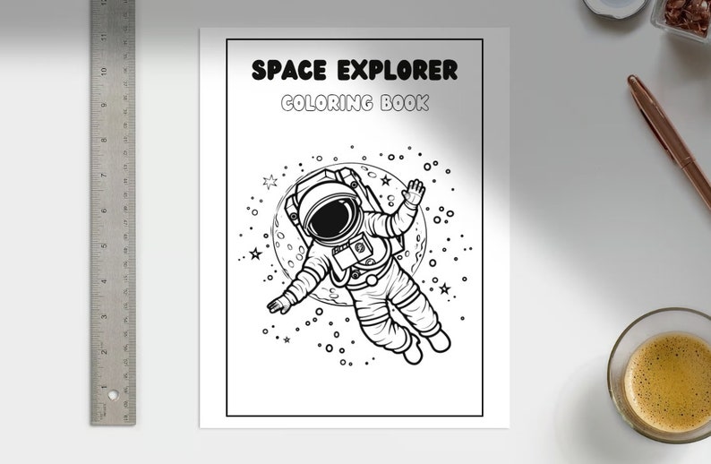 Space Adventure Coloring Pages Space Themed Coloring Book Downloadable ...