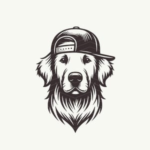 Golden Retriever Hinterer Hut Premium SVG, PNG Bundle | Hund Trucker Hut Vektor-Datei | Golden Retriever SVG | Hund SnapBack Clip Art